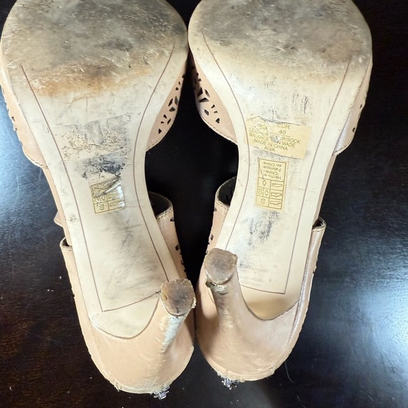 Sam Edelman Leather Stiletto Heel Sandals zip back Sz:9 Mobwife - Picture 7 of 12